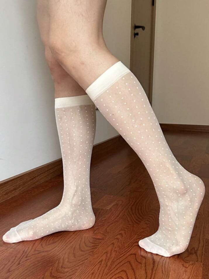 THEPAIR Sexy Polka Dot Breathable Thin Transparent Long socks